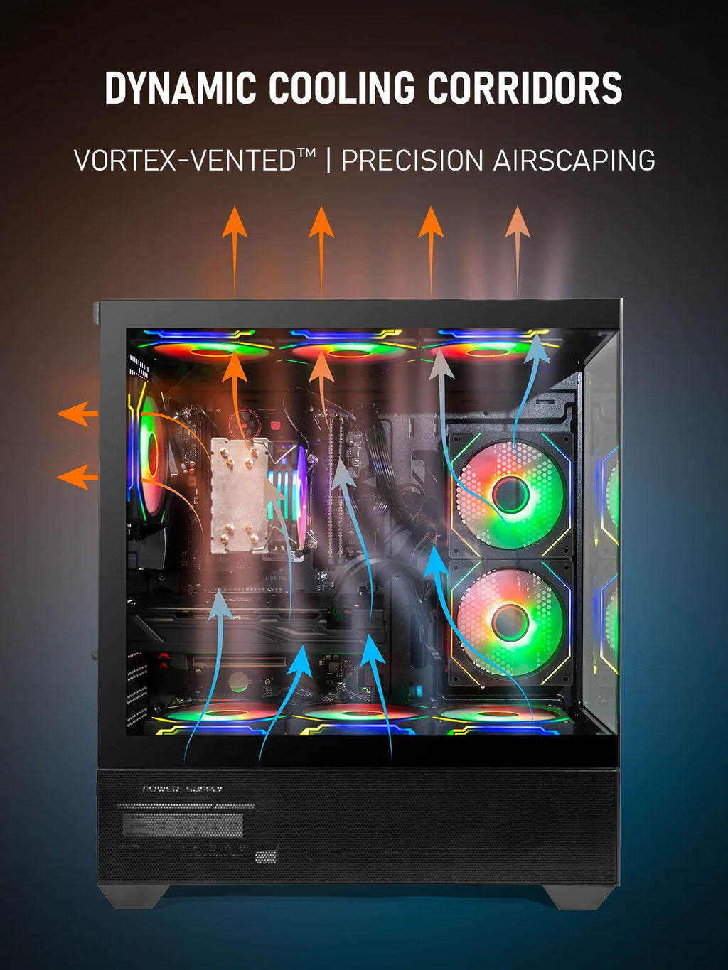 Gaming PC Desktop Computer – Ryzen 7 5700X up to 4.6Ghz, RX5500 XT 32GB DDR4 RAM, 1TB Nvme SSD, Wi-Fi 6 & Bluetooth 5.4, 9× ARGB Fans, 650W PSU, Windows 11 Pro, RGB Keyboard & Mouse