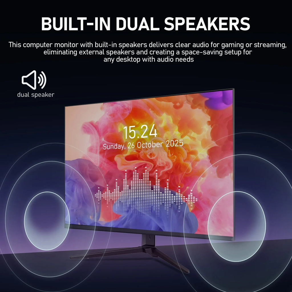 28 Inch Monitor 4K UHD IPS, Freesync, Built-In Speakers, HDMI/DP, VESA Tilt - Pc/Laptop Office