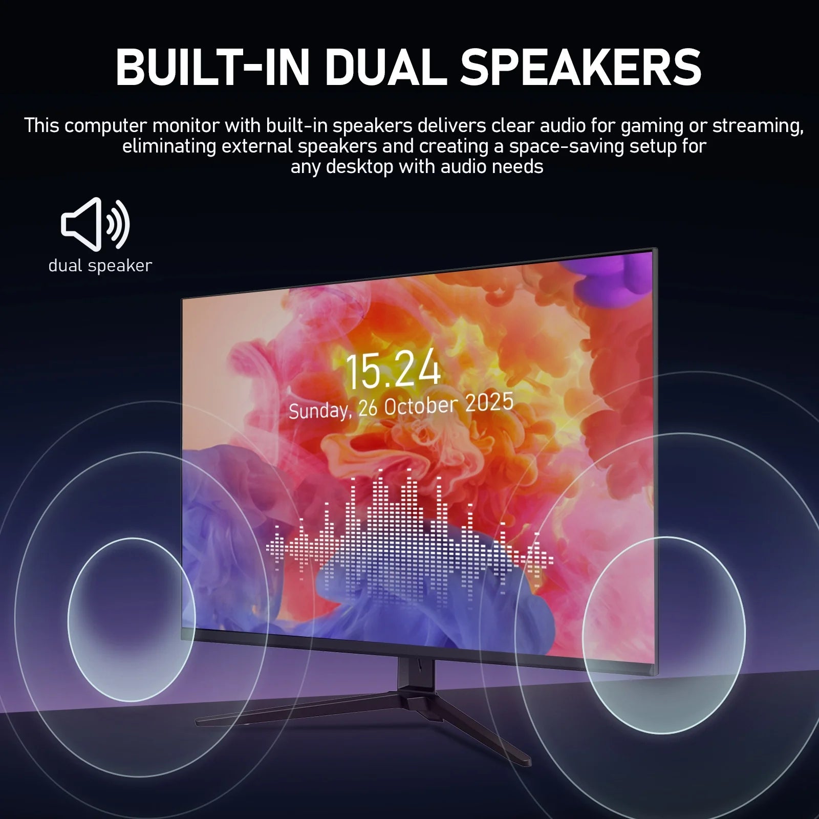 28 Inch Monitor 4K UHD IPS, Freesync, Built-In Speakers, HDMI/DP, VESA Tilt - Pc/Laptop Office