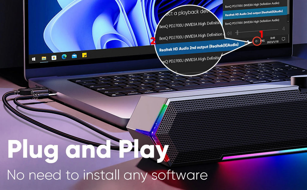 Speakers for Desktop, USB C/USB Powered