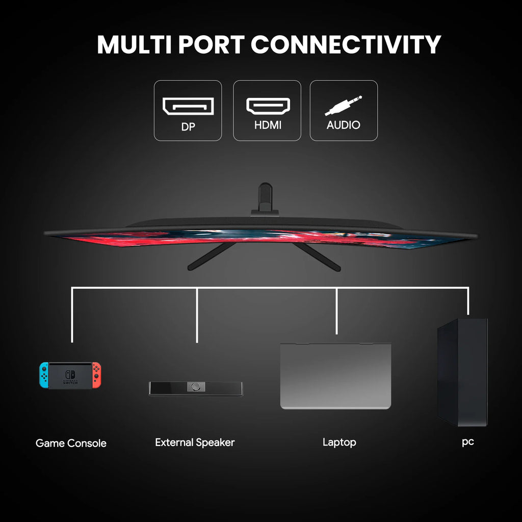24" 200Hz Gaming Monitor,Ips Panel,Fhd Computer Monitor, Built-In Speakers, 120% Srgb, Freesync, Black