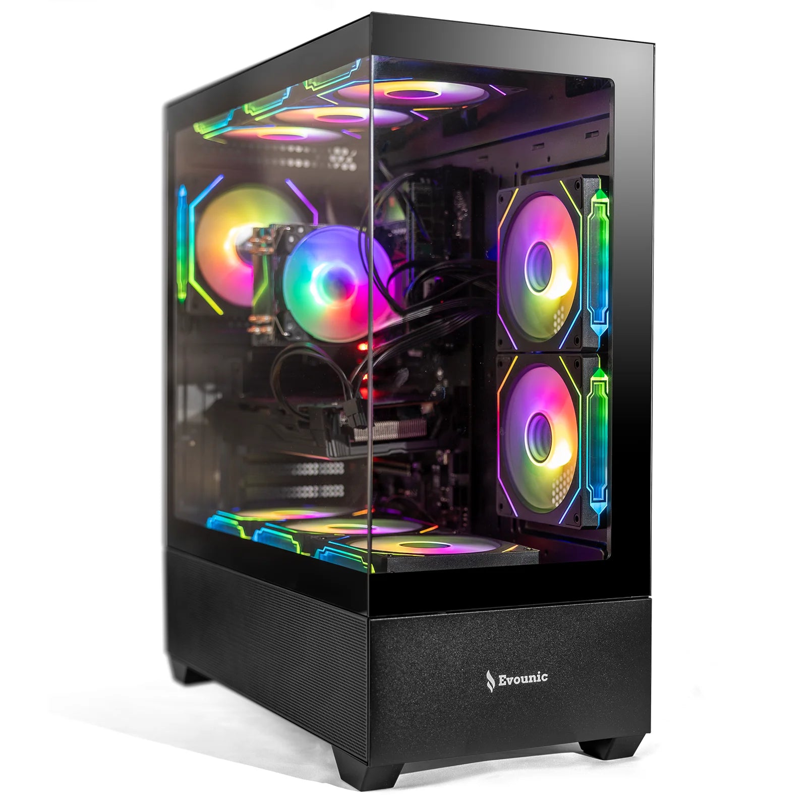Gaming PC Desktop Computer – Ryzen 7 5700X up to 4.6Ghz, RX5500 XT 32GB DDR4 RAM, 1TB Nvme SSD, Wi-Fi 6 & Bluetooth 5.4, 9× ARGB Fans, 650W PSU, Windows 11 Pro, RGB Keyboard & Mouse