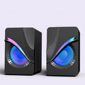Light Emitting Computer Speaker USB Mobile Phone Laptop Desktop Mini Speaker Hifi Stereo Sound Cable Subwoofer Computer Desktop PC Laptop Monitor Audio (2 Pcs)