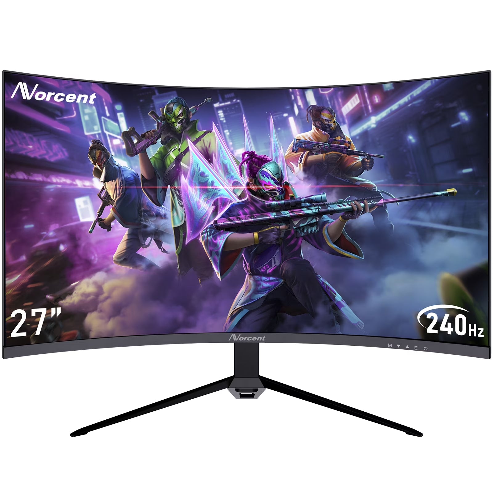 27-Inch FHD VA Gaming Curved Monitor with Rainbow Lights, 240Hz Refresh Rate, Eye Care 1080P Display, Freesync G-Sync Compatible, 1Ms Displayport, HDMI, DP and Speakers