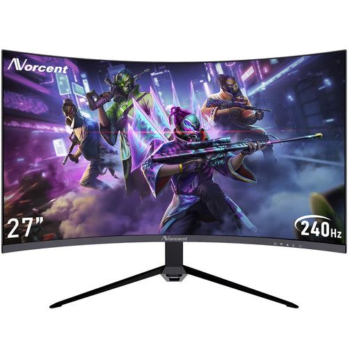 27-Inch FHD VA Gaming Curved Monitor with Rainbow Lights, 240Hz Refresh Rate, Eye Care 1080P Display, Freesync G-Sync Compatible, 1Ms Displayport, HDMI, DP and Speakers
