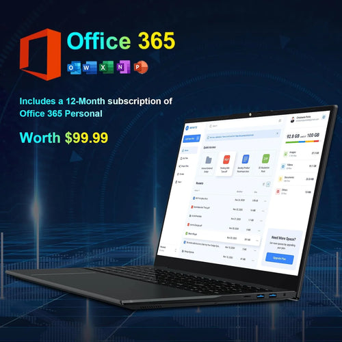 17.6" Windows 11 Laptop, 16GB DDR4 640GB Storage Laptop Computer, 4-Core Intel N95 Processor(Up to 3.4Ghz), 100% Srgb, Backlit Keyboard, 1Yr Office 365 Free, Black