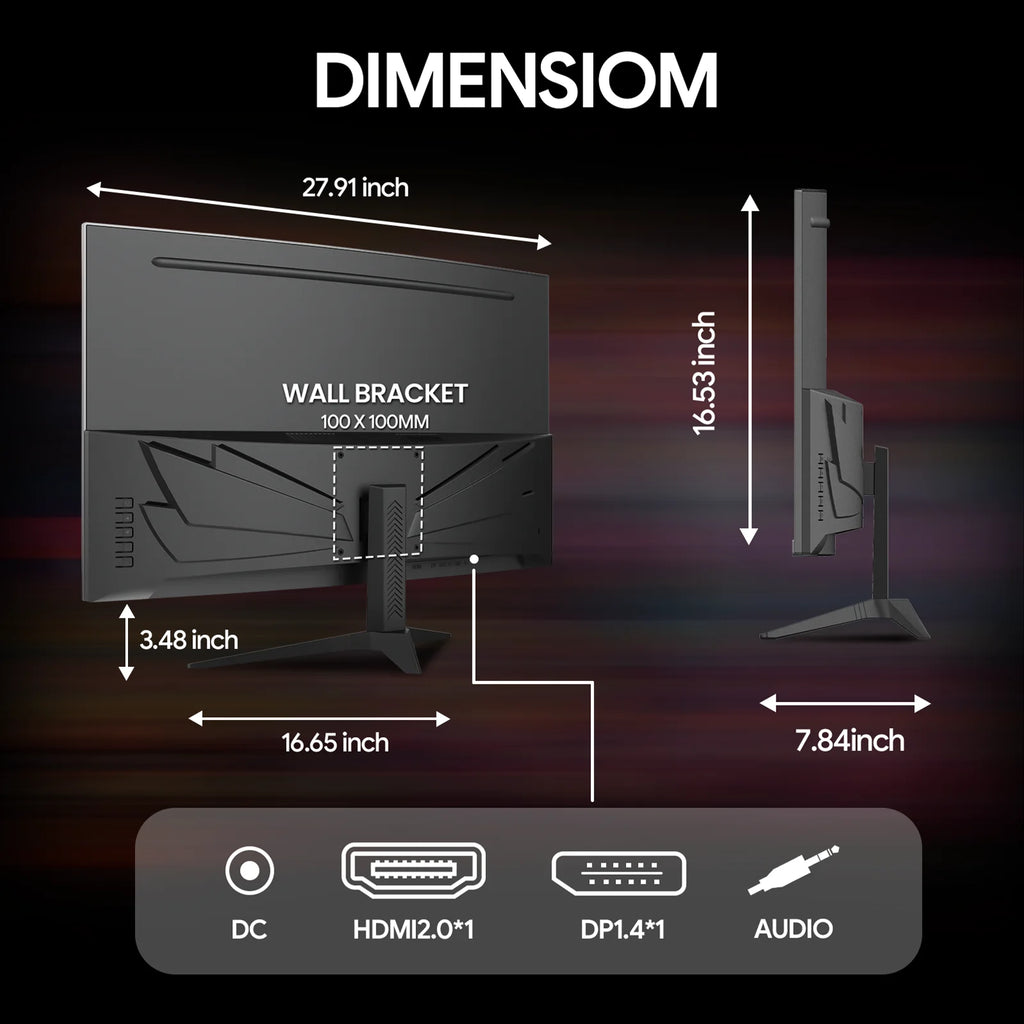 32" 240Hz Curved Gaming Monitor, FHD 1920×1080P, 1800R Ultra-Wide Screen, 120% Srgb, Freesync, Low Blue Light, HDMI 2.0 & DP 1.4, Wall Mountable-Black