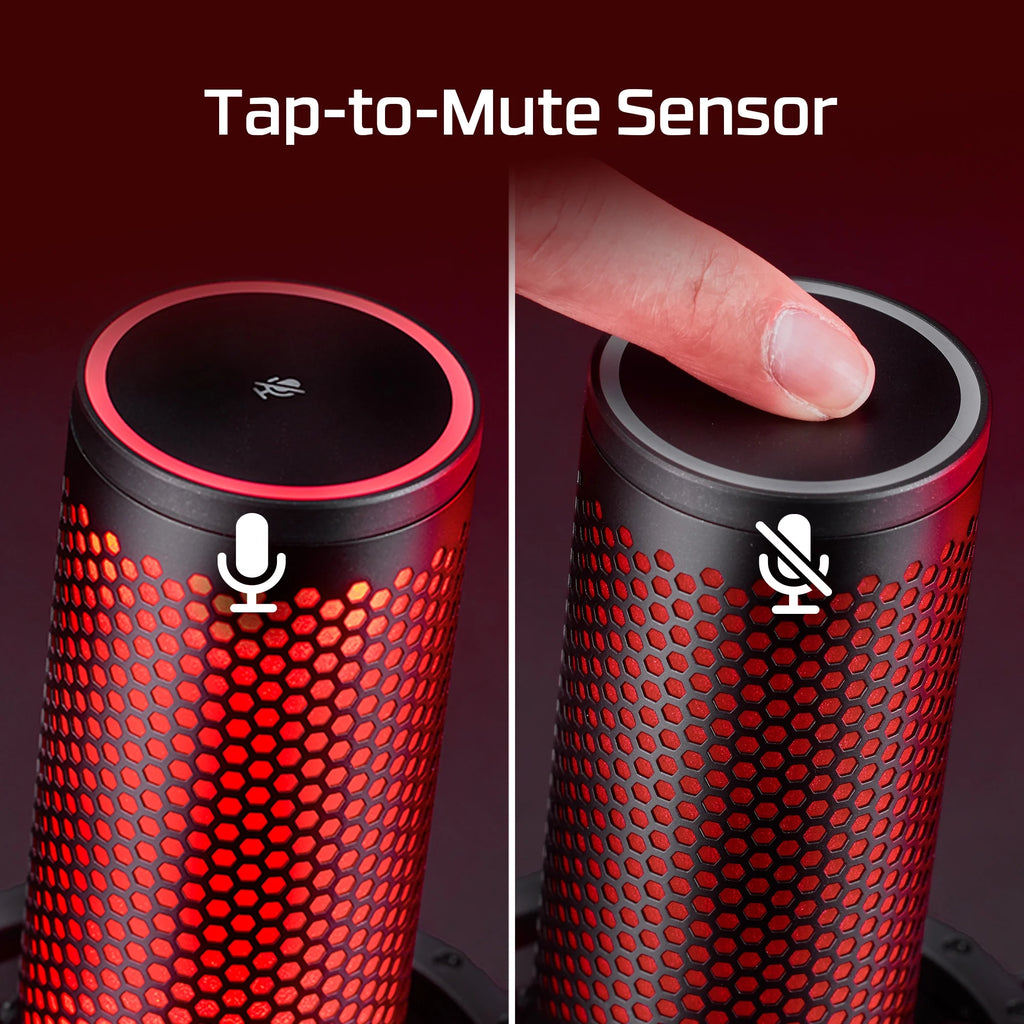 Quadcast 2 - USB Microphone for Gaming, Streaming and Podcasting, with On-Board Controls, LED Lighting, Quick Release Shock Mount and Built-In Arm/Stand Mount, PC, Mac, PS5, PS4, USB-C - Black