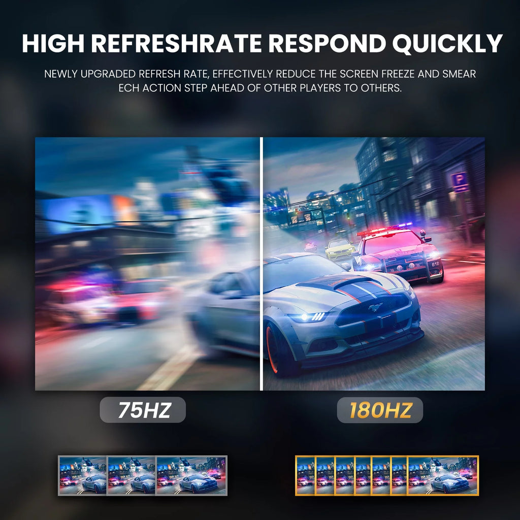 24" 165Hz/180Hz Curved Gaming Monitor,Fhd 1080P Computer Monitor,Freesync,120% Srgb,Low Motion Blur-Black