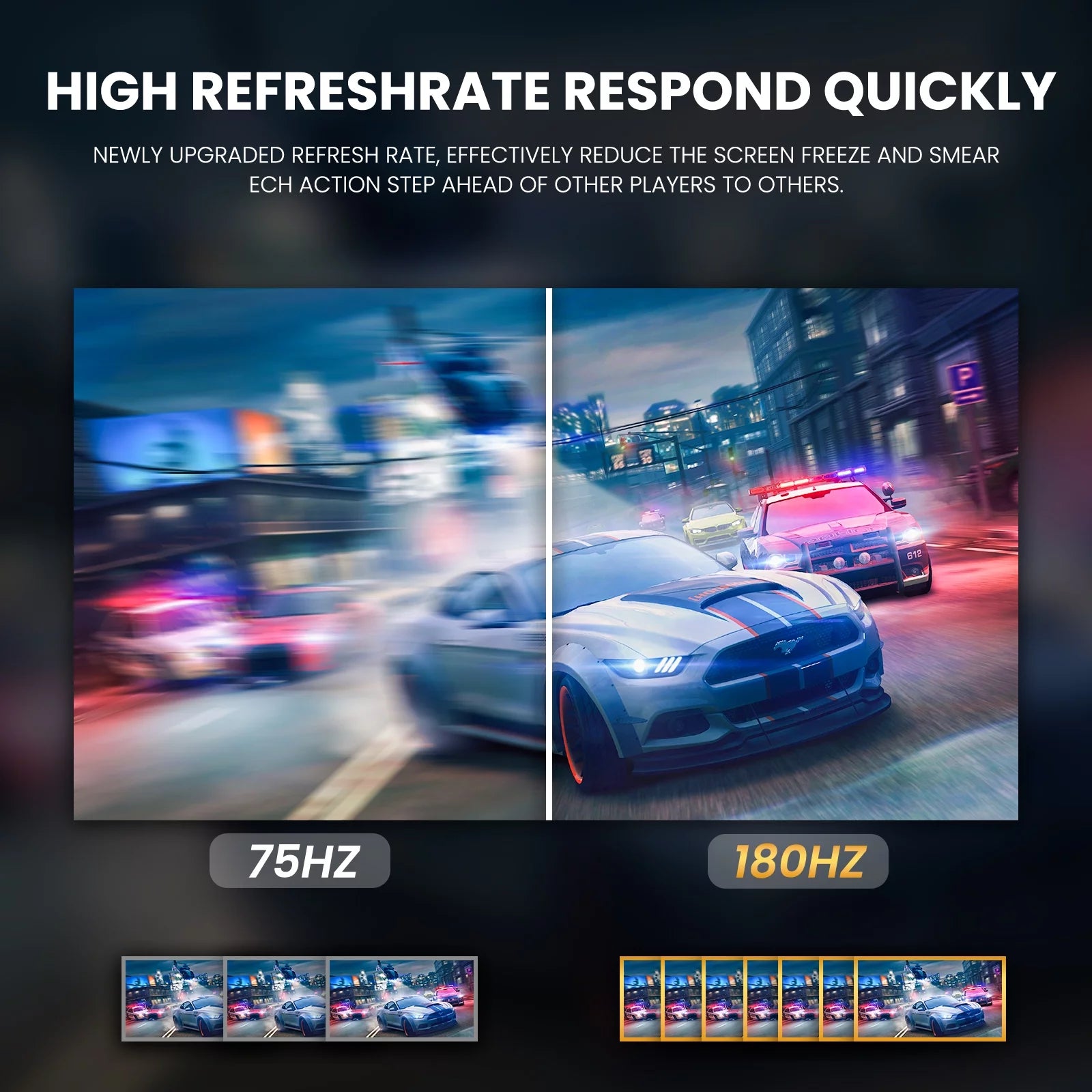 24" 165Hz/180Hz Curved Gaming Monitor,Fhd 1080P Computer Monitor,Freesync,120% Srgb,Low Motion Blur-Black