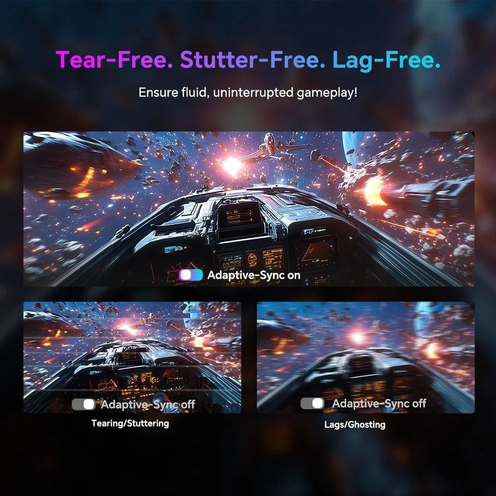 H27T6 27" QHD 210Hz Gaming Monitor, 1440P Monitor with Speakersfast IPS, 1Ms, HDR400, Freesync & G-Sync Compatible, VESA, Tilt & Swivel & Height Adjustable, 1440P, Black