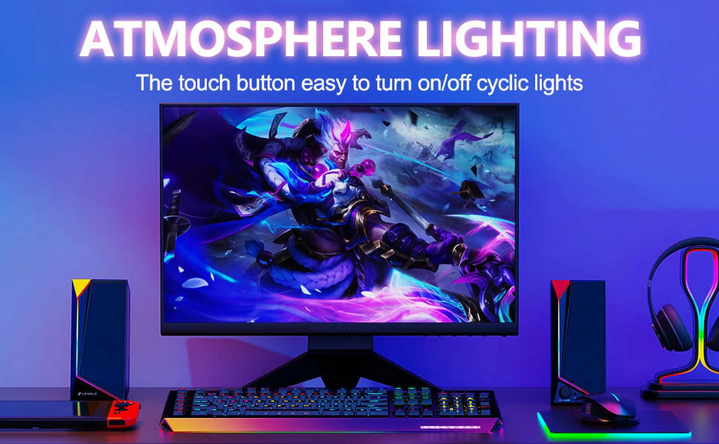 Computer Speakers for Desktop Monitor, USB/USB-C Powered PC Speakers with Loud Stereo Sound, Headphone-In for Desktop, Imac, Macbook, Laptop, Monitor