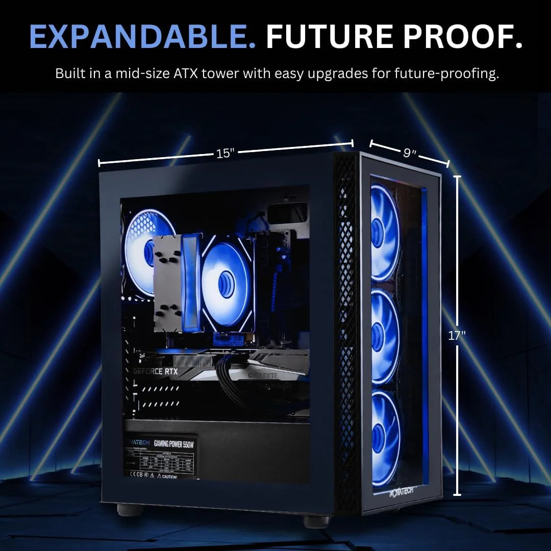 Phantom Prebuilt Gaming PC Desktop Computer - RX580 8GB - Intel I7 Xeon 3.5Ghz - 16GB RAM - 512GB M.2 SSD Wifi/Bt, Win 11 - Gaming Computer Tower - Pre Built PC Gaming - 1 Year Warranty