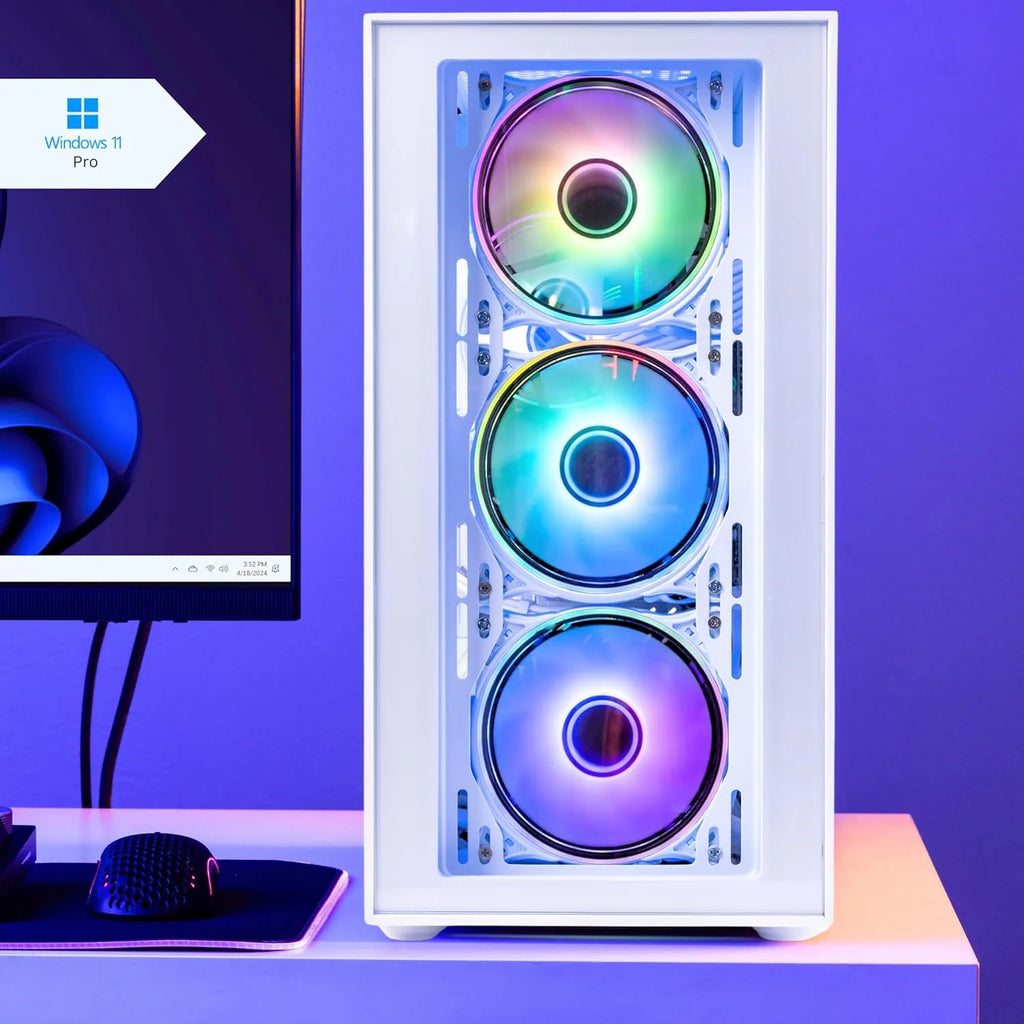 Phantom 2.0 Prebuilt Gaming PC Desktop Computer - RX580 8GB - Intel I7 Xeon 3.5Ghz - 16GB RAM - 512GB M.2 SSD Wifi/Bt, Win 11 - Gaming Computer Tower - Pre Built PC Gaming - 1 Year Warranty