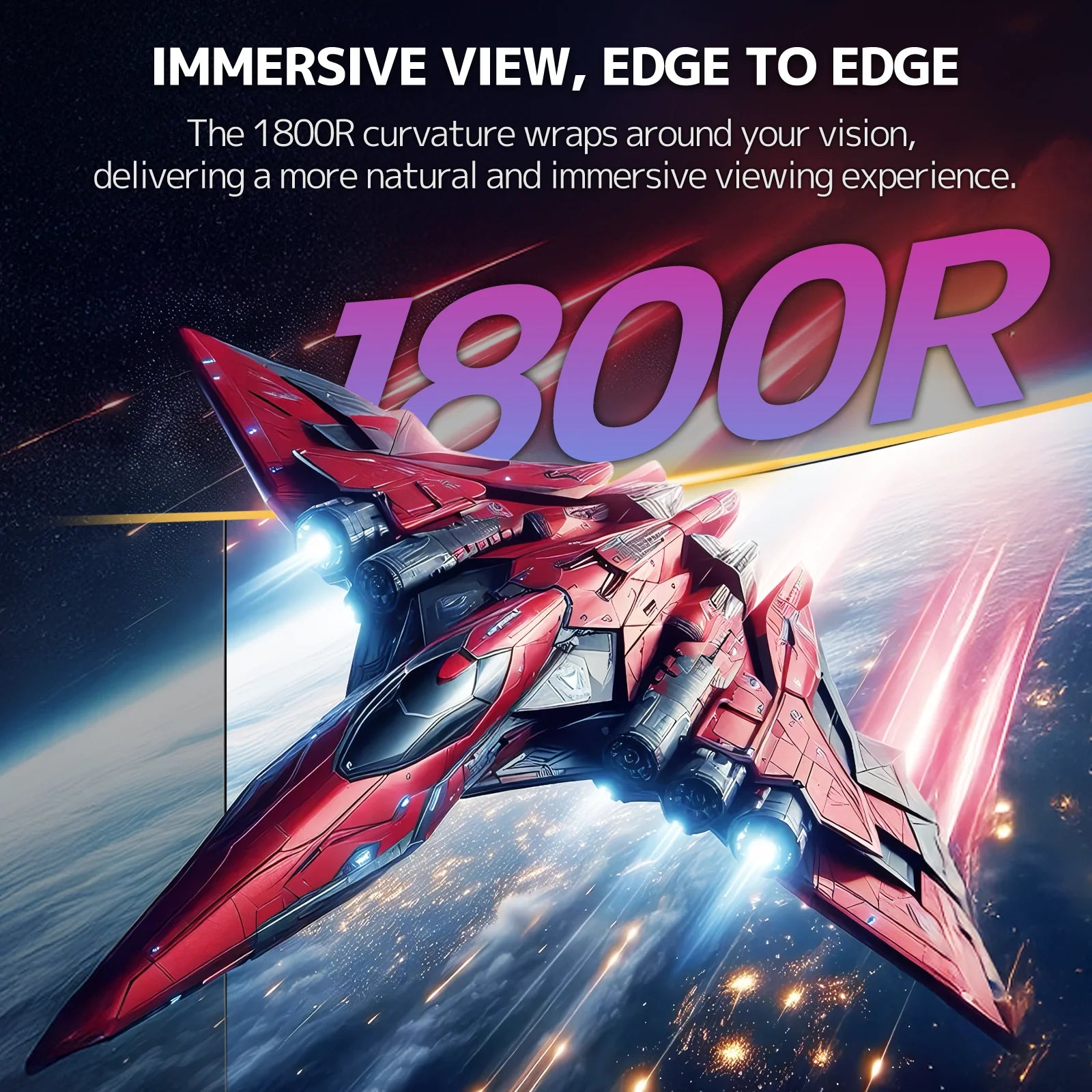 32" 240Hz Curved Gaming Monitor, FHD 1920×1080P, 1800R Ultra-Wide Screen, 120% Srgb, Freesync, Low Blue Light, HDMI 2.0 & DP 1.4, Wall Mountable-Black