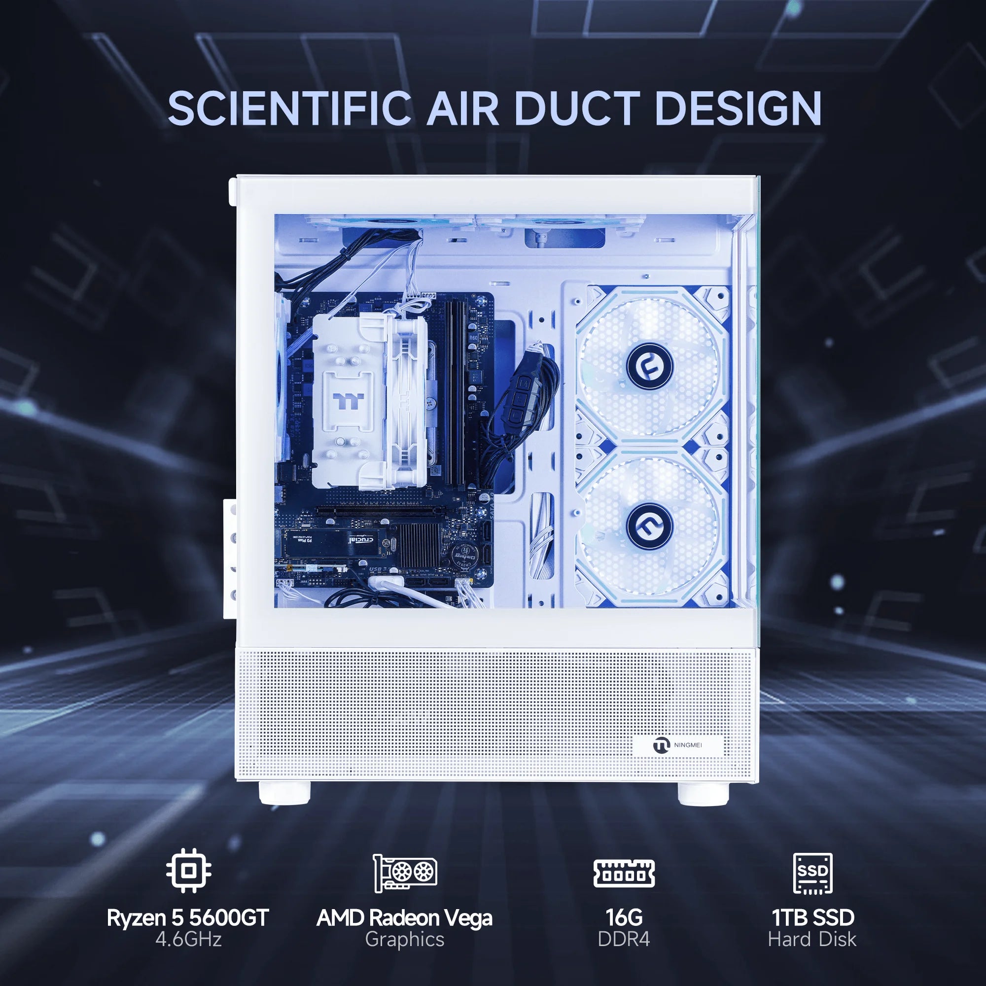 Lumishore Gaming PC AMD Ryzen 5 5600GT 16GB RAM 1TB SSD Wifi Gaming Desktop