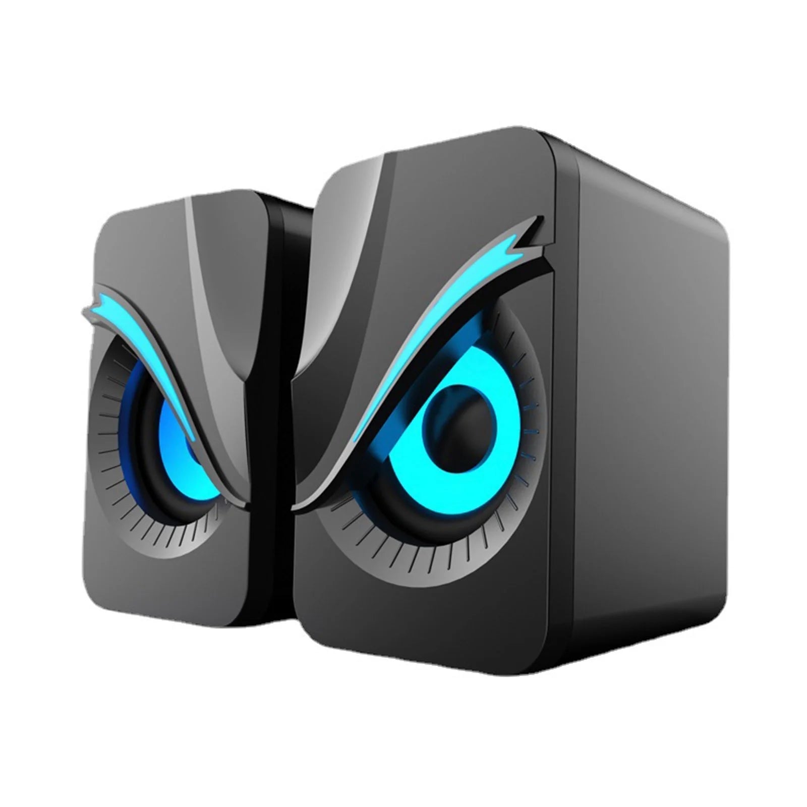 Light Emitting Computer Speaker USB Mobile Phone Laptop Desktop Mini Speaker Hifi Stereo Sound Cable Subwoofer Computer Desktop PC Laptop Monitor Audio (2 Pcs)