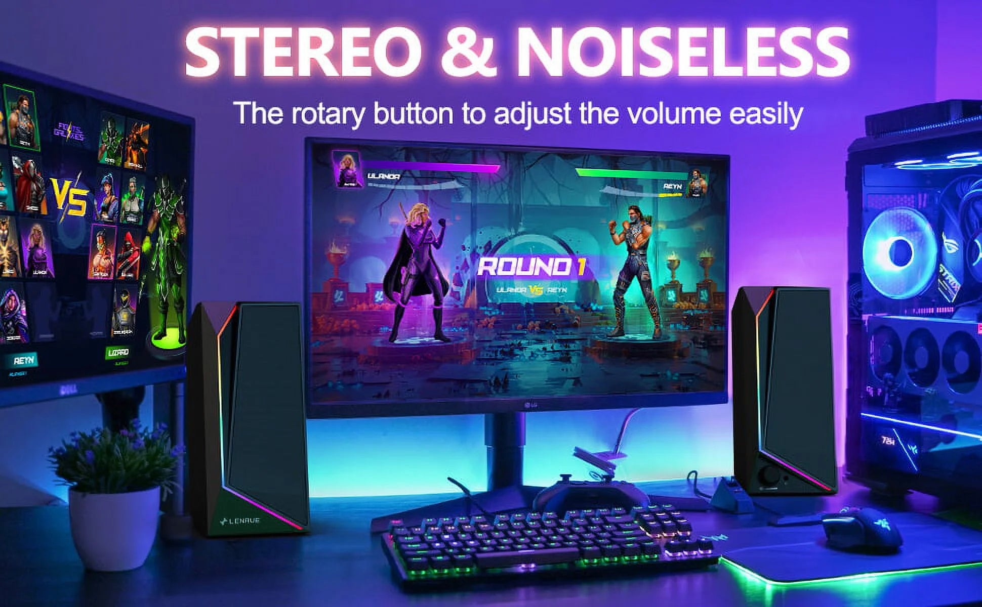 Computer Speakers for Desktop Monitor, USB/USB-C Powered PC Speakers with Loud Stereo Sound, Headphone-In for Desktop, Imac, Macbook, Laptop, Monitor