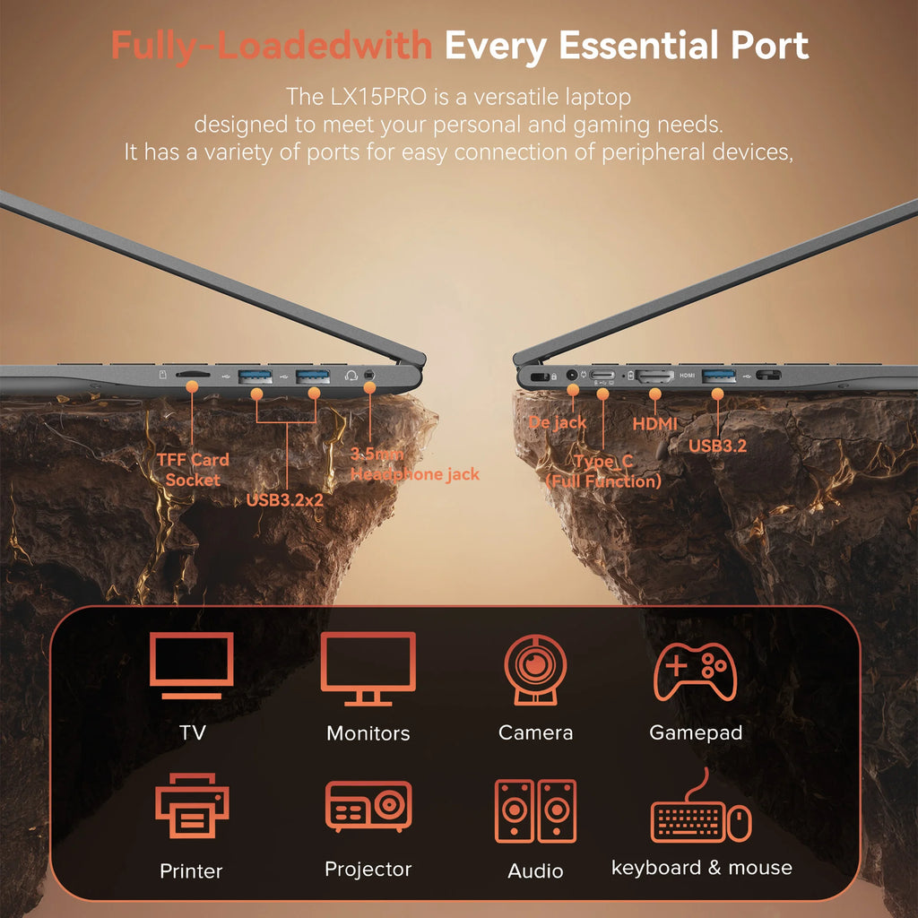 15.6 in FHD Laptop AMD Ryzen 5 7430U 16GB DDR4 512GB SSD with Windows 11 Pro