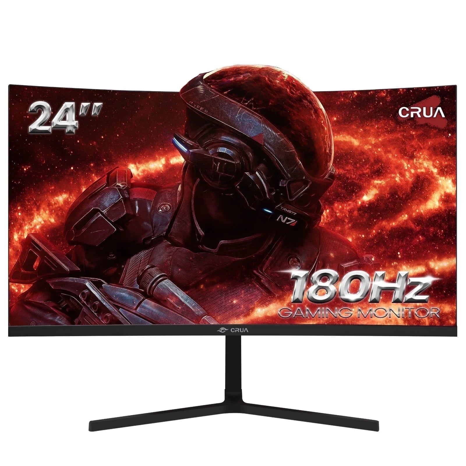 24" 165Hz/180Hz Curved Gaming Monitor,Fhd 1080P Computer Monitor,Freesync,120% Srgb,Low Motion Blur-Black