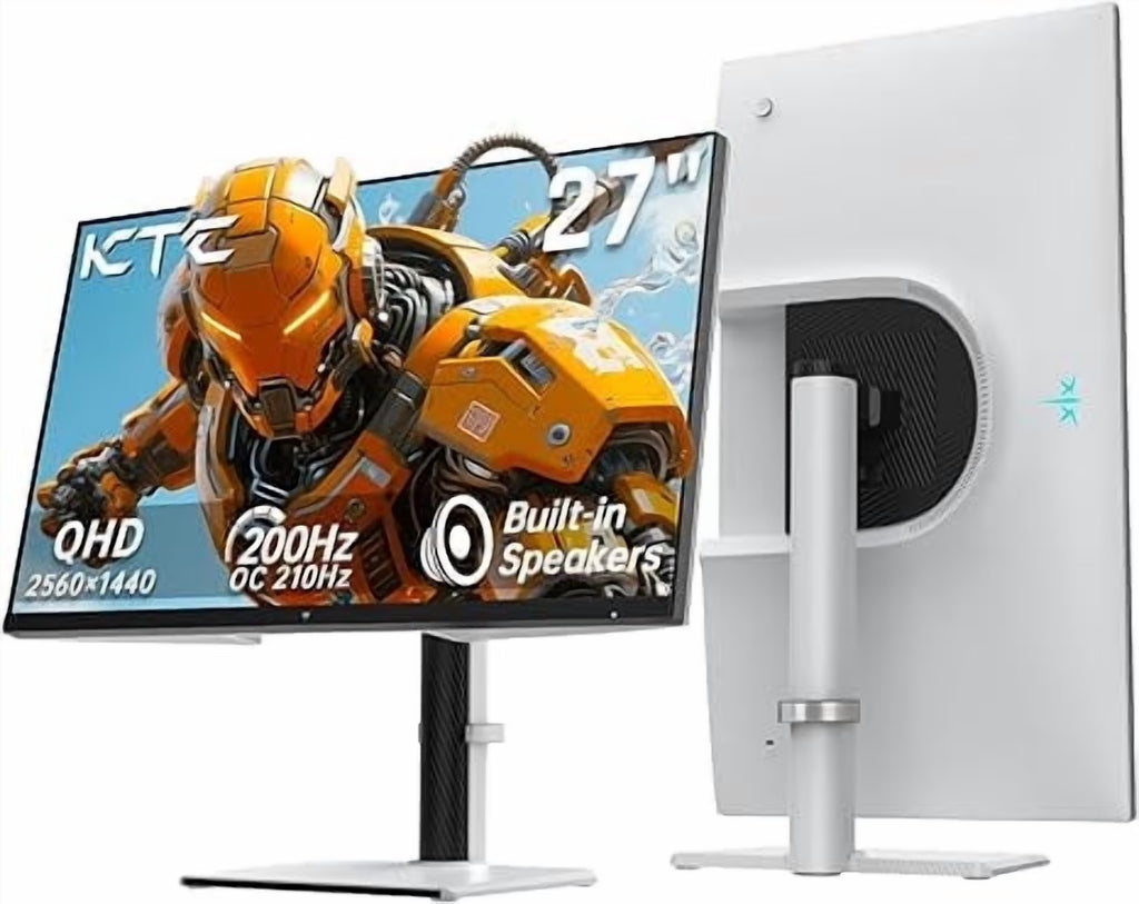 H27T6 27" QHD 210Hz Gaming Monitor, 1440P Monitor with Speakersfast IPS, 1Ms, HDR400, Freesync & G-Sync Compatible, VESA, Tilt & Swivel & Height Adjustable, 1440P, Black