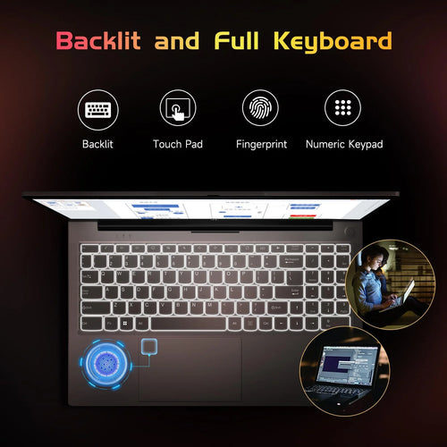 2025 Newest , 15.6-Inch FHD Display  with Intel Quad Core-12Th N100(Up to 3.4Ghz), 16GB RAM 1TB ROM Business  Computer, Fingerprint, Type C, Windows 11 Home, Pink