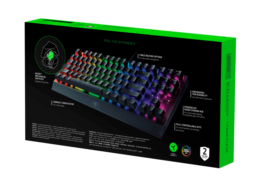 Blackwidow V3 Tenkeyless Compact Mechanical Gaming Keyboard - Green Switch