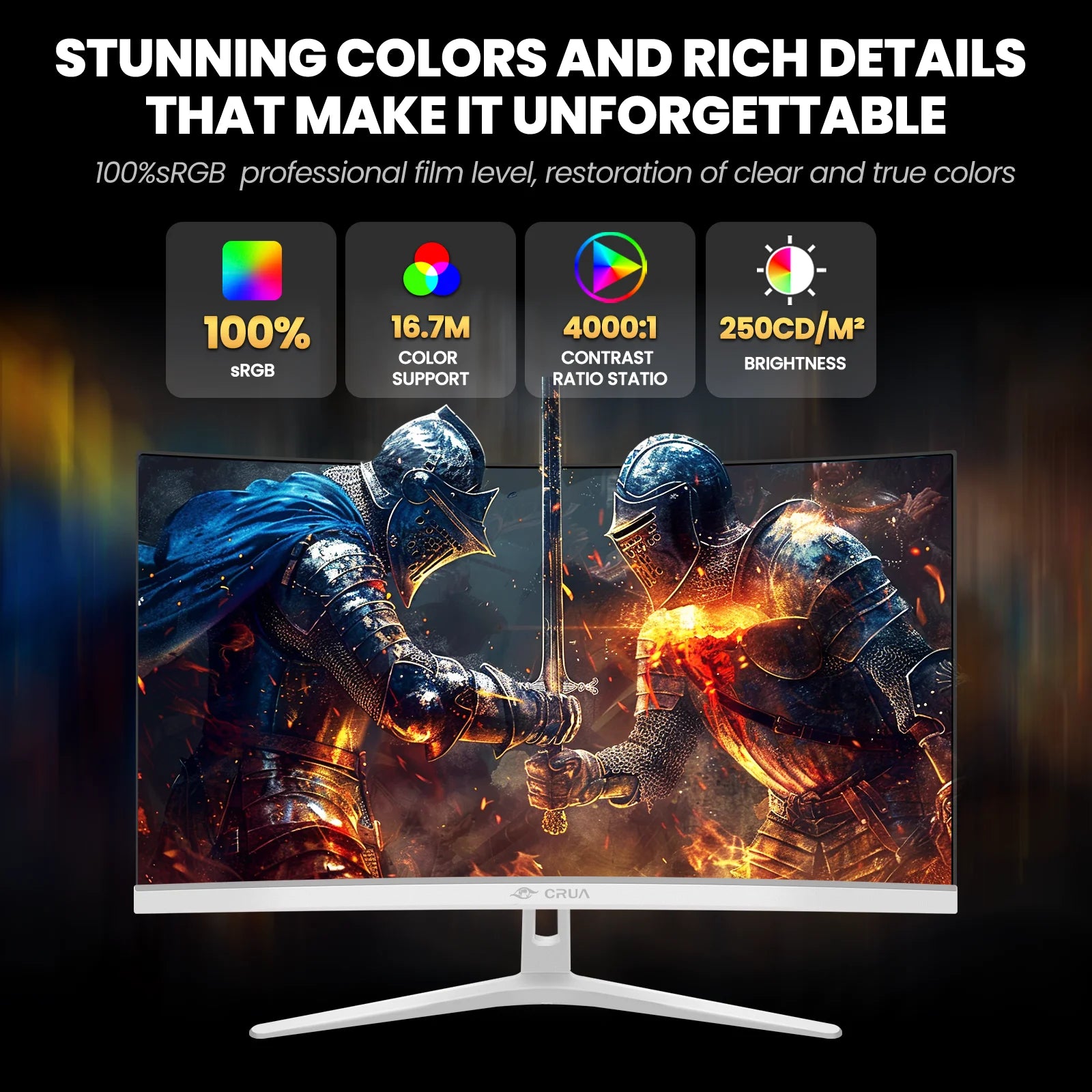 27Inch Curved 100Hz FHD Computer Monitor, 1800R 100 Srgb Freesync HDMI White