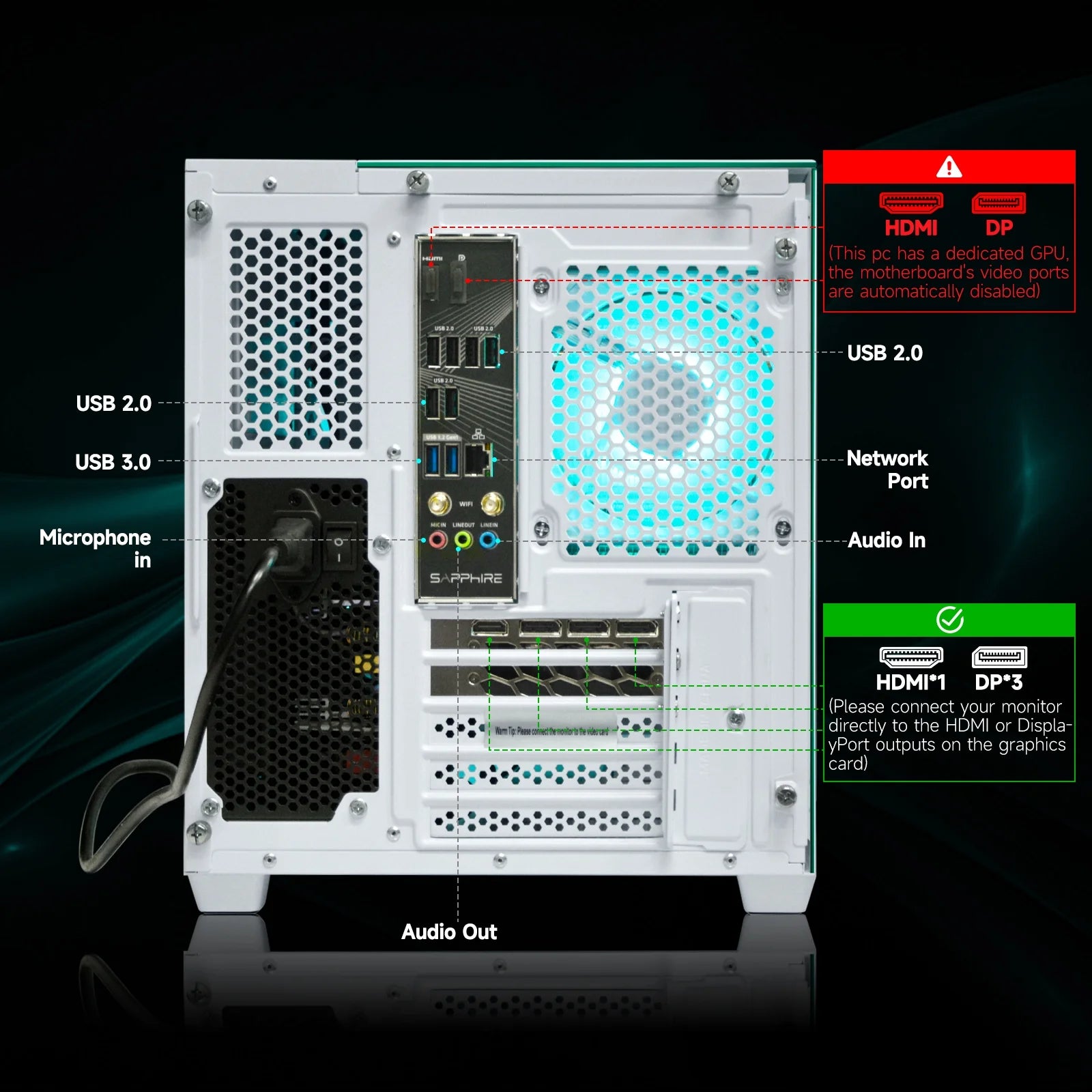 Desktop PC Computer Gaming AMD Ryzen 7 8700F, RTX 5060 8GB 1TB , 32GB DDR5, White Mid Tower