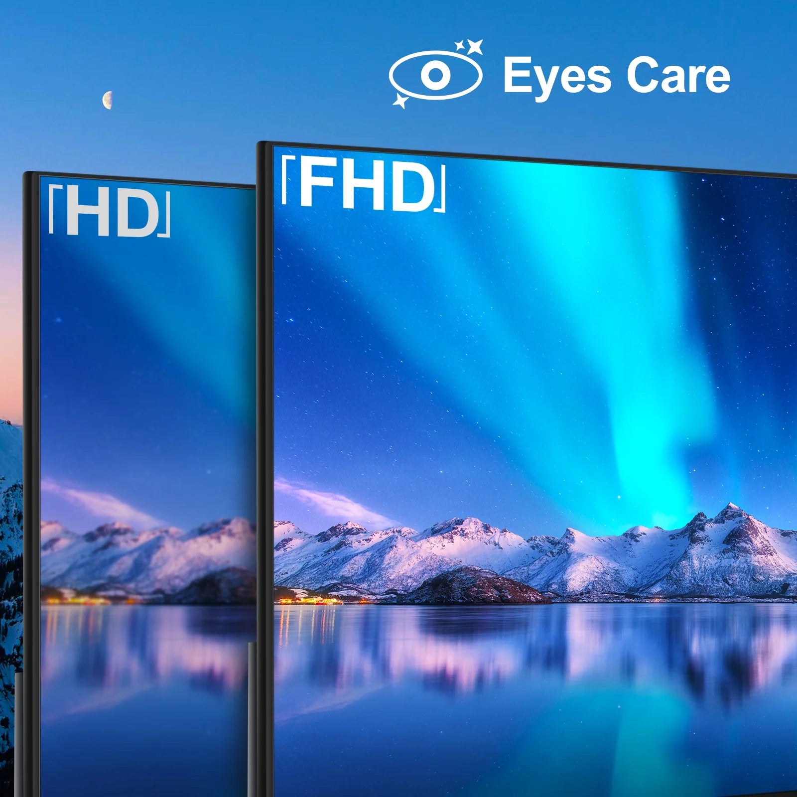 22" Inch Computer Monitor FHD 1080P 100Hz Ultra-Thin Bezel-Less VA Display, HDMI VGA PC Monitor Home Office Movies