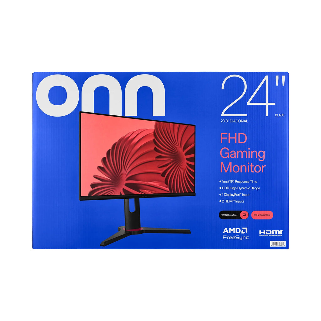 24" FHD (1920 X 1080P) 180Hz 1Ms Freesync Gaming Monitor with HDMI and DP Cables, Black