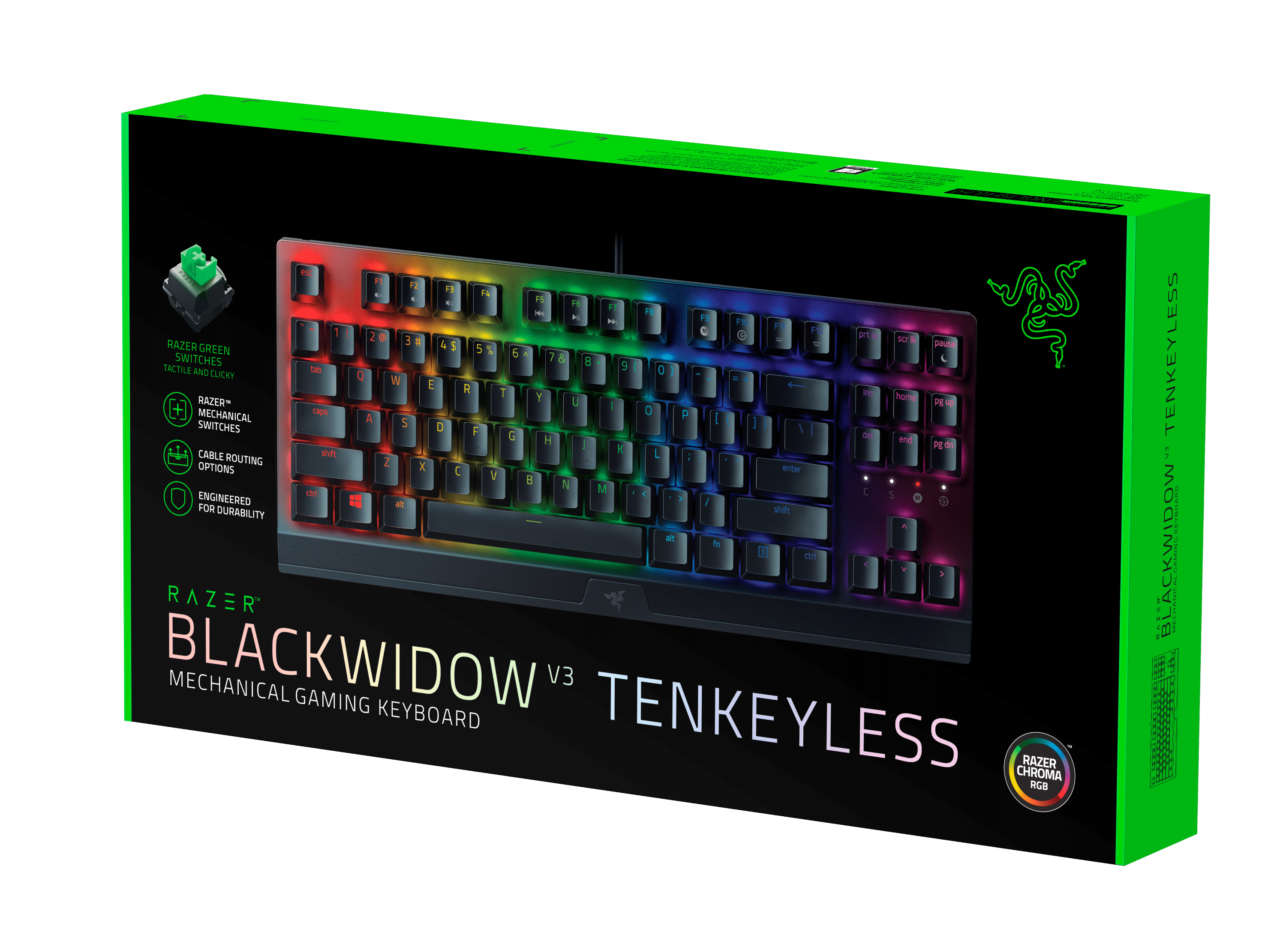 Blackwidow V3 Tenkeyless Compact Mechanical Gaming Keyboard - Green Switch