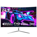 Gawfolk 24.5" Gaming Monitor Curved 1080P 120Hz with Built-In Speakers,Upports 75×75Mm Wall Mount, Black