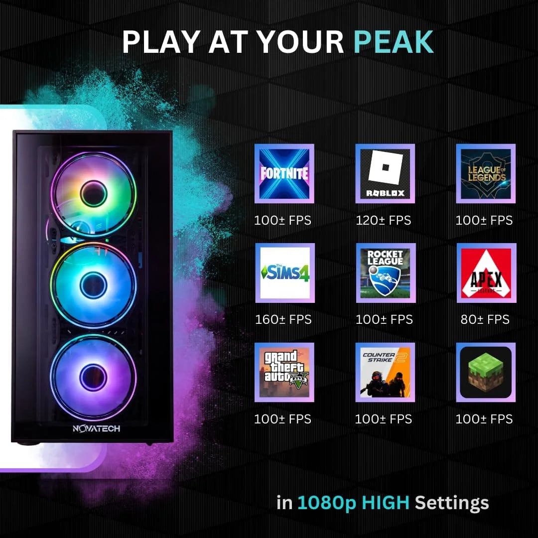 Phantom Prebuilt Gaming PC Desktop Computer - RX580 8GB - Intel I7 Xeon 3.5Ghz - 16GB RAM - 512GB M.2 SSD Wifi/Bt, Win 11 - Gaming Computer Tower - Pre Built PC Gaming - 1 Year Warranty