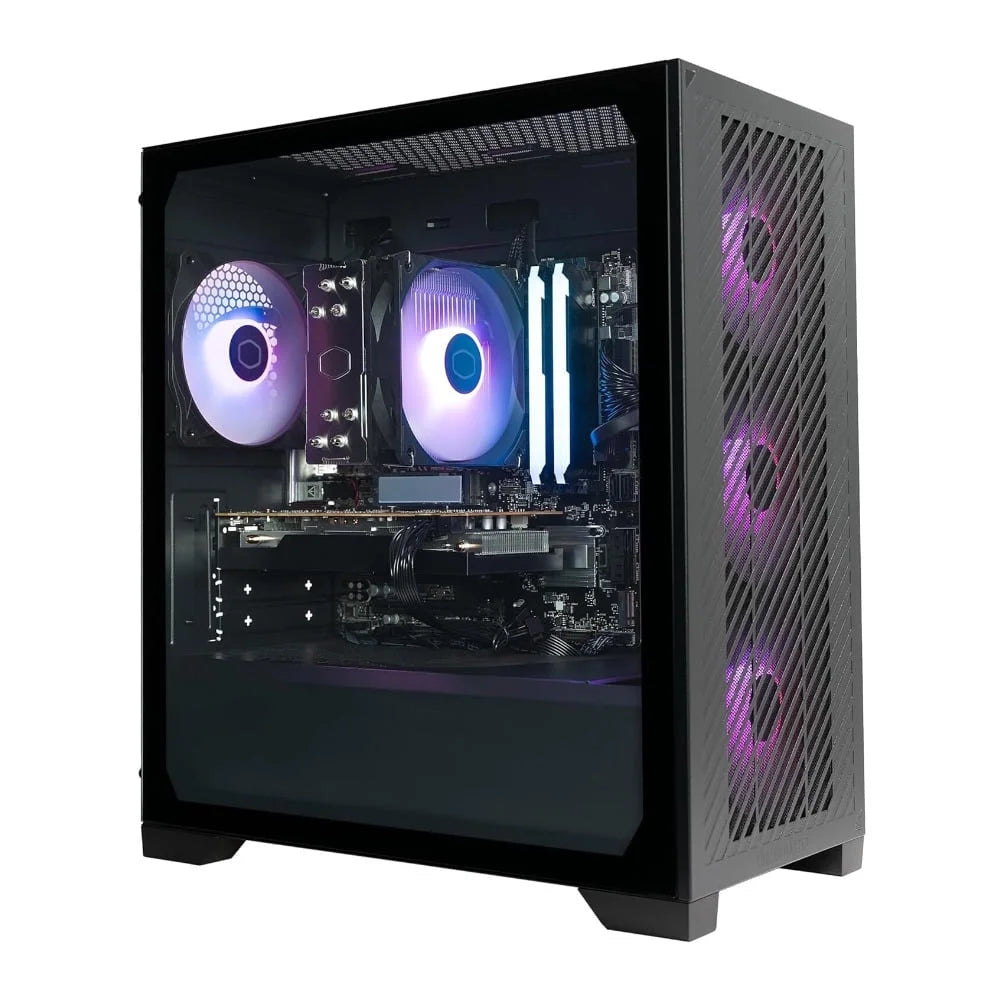 Elite Pro Gaming Mirco ATX AMD RYZEN 5 5600G AMD RX 6600 8GB 1080P & B550 Motherboard 32GB DDR4 3600Mhz RGB 1TB Wifi Windows 11 Hyper 212 Specturm Gaming PC (Black)