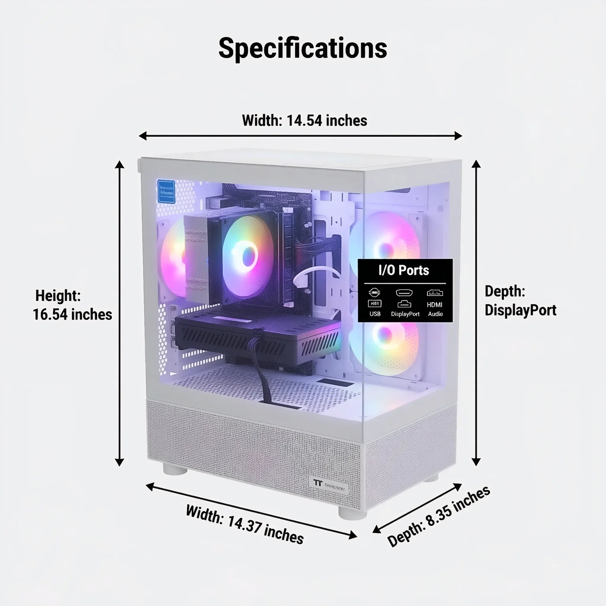 Gaming PC Desktop Computer, I7 4790, Radeon RX 580 8G, 16G DDR3, 512GB M.2 SSD, 550W 80PLUS Bronze PSU, Wifi 5, RGB Fan X5, Windows 11 Home