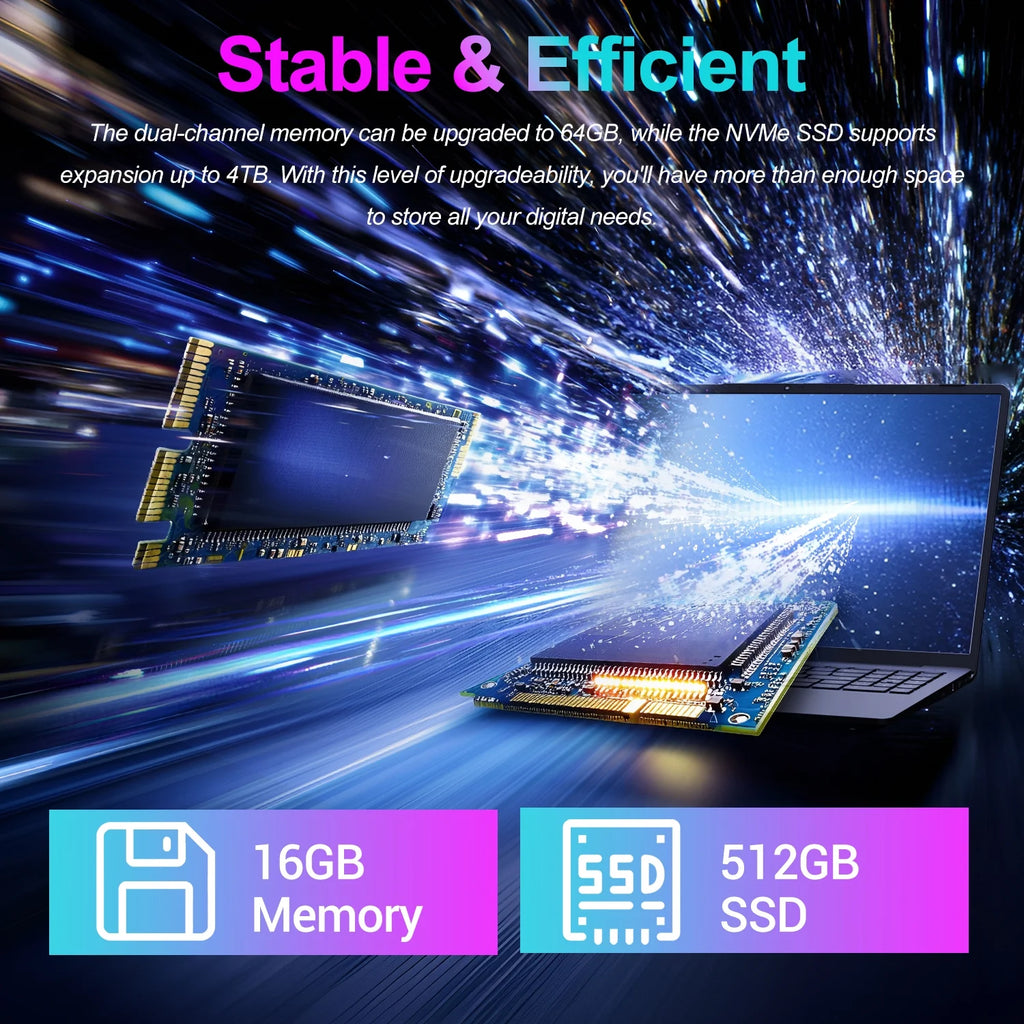 Gaming Laptop 16 Inch 2.5K, AMD Ryzen 7-6800H, 16GB DDR5 RAM, 512GB SSD, AMD Radeon Graphics, Wifi 6, Backlit KB, Fingerprint, Win 11 Pro with Microsoft Office