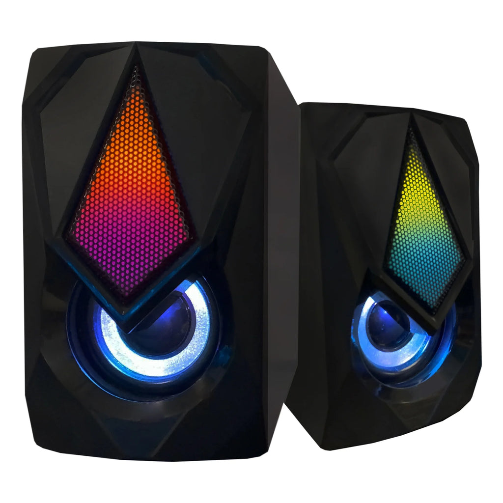 Multicolor LED Gaming Speakers, Quality Sound/Unique Colors, Adjustable Volume