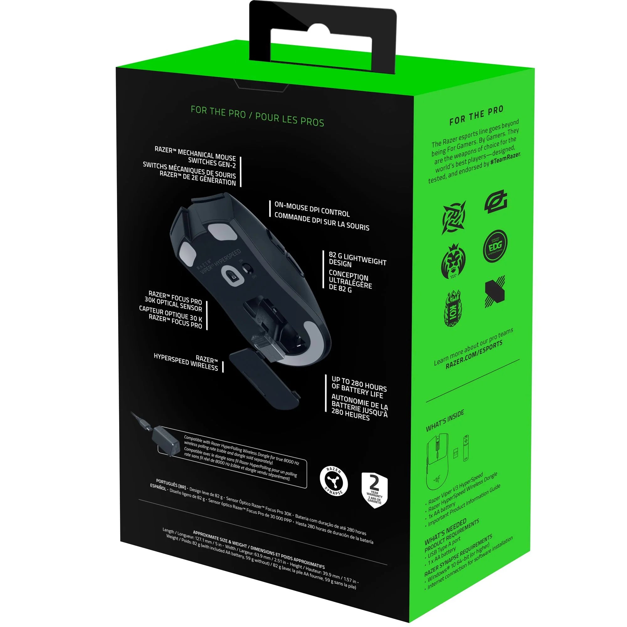 Viper V3 Hyperspeed Wireless Esports Mouse for PC, 82G, Black