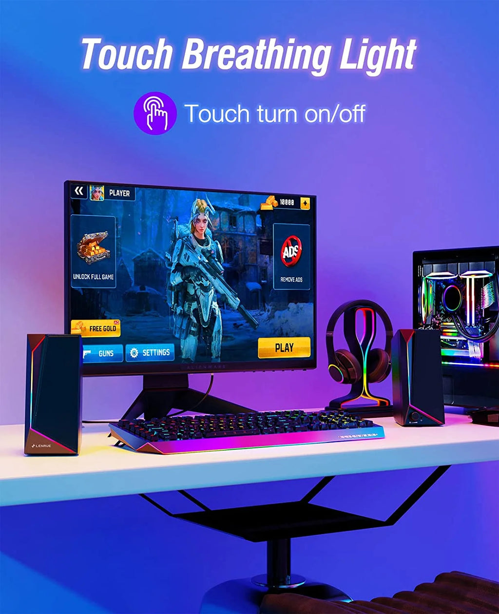 Computer Speakers for Desktop Monitor, USB/USB-C Powered PC Speakers with Loud Stereo Sound, Headphone-In for Desktop, Imac, Macbook, Laptop, Monitor