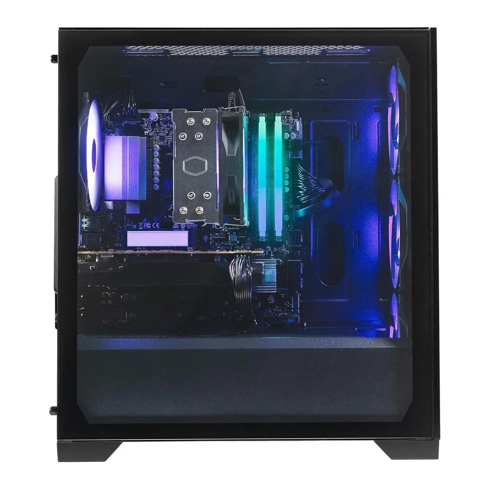 Elite Pro Gaming Mirco ATX AMD RYZEN 5 5600G AMD RX 6600 8GB 1080P & B550 Motherboard 32GB DDR4 3600Mhz RGB 1TB Wifi Windows 11 Hyper 212 Specturm Gaming PC (Black)