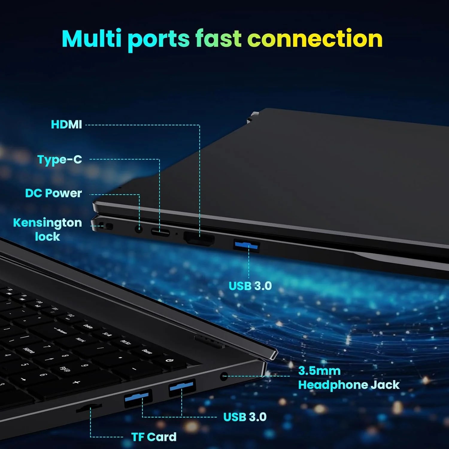 17.6" Windows 11 Laptop, 16GB DDR4 640GB Storage Laptop Computer, 4-Core Intel N95 Processor(Up to 3.4Ghz), 100% Srgb, Backlit Keyboard, 1Yr Office 365 Free, Black