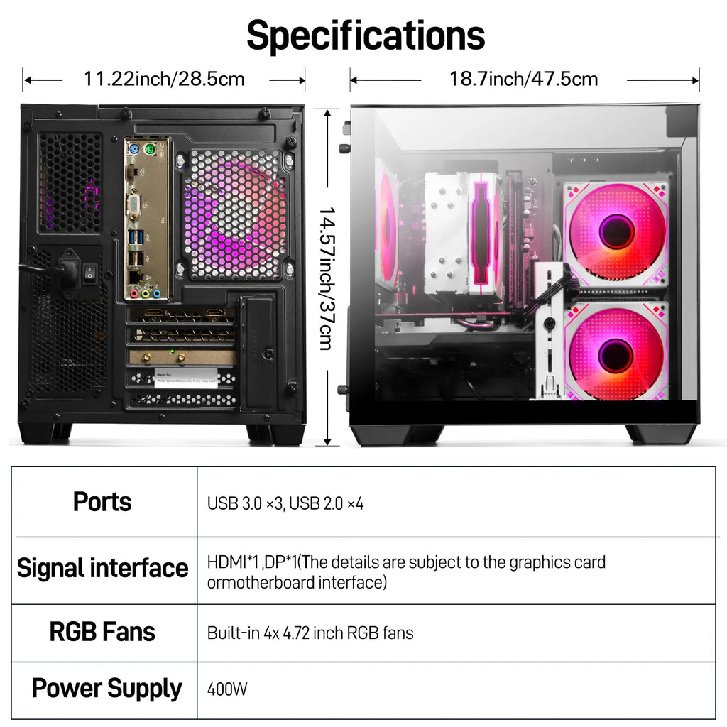 Gaming PC, Ryzen 5 5500, RX 6500 XT 4GB, 16GB DDR4, 1TB SSD, Wifi 6, 1080P Esports