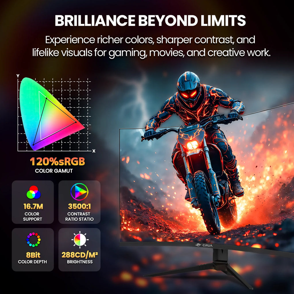 32" 240Hz Curved Gaming Monitor, FHD 1920×1080P, 1800R Ultra-Wide Screen, 120% Srgb, Freesync, Low Blue Light, HDMI 2.0 & DP 1.4, Wall Mountable-Black