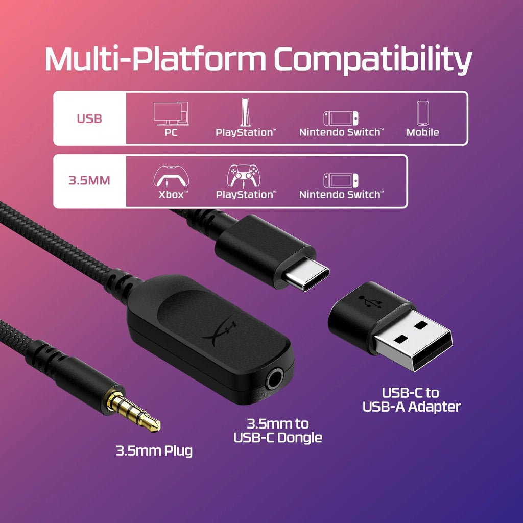 Cloud III – Wired Gaming Headset, PC, PS5, Xbox Series X|S, Angled 53Mm Drivers, DTS, Memory Foam, Durable Frame, Ultra-Clear 10Mm Mic, USB-C, USB-A, 3.5Mm – Black