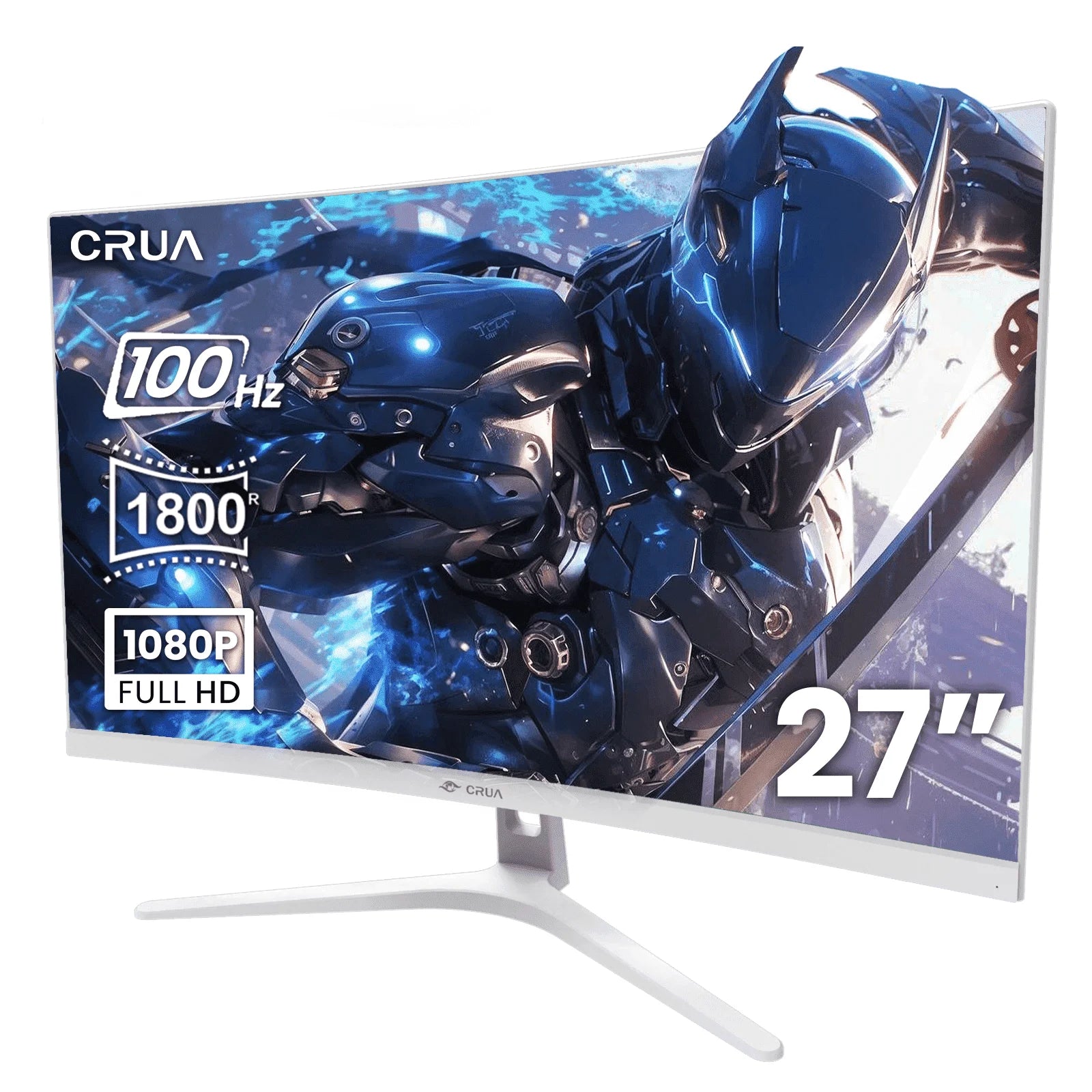 27Inch Curved 100Hz FHD Computer Monitor, 1800R 100 Srgb Freesync HDMI White
