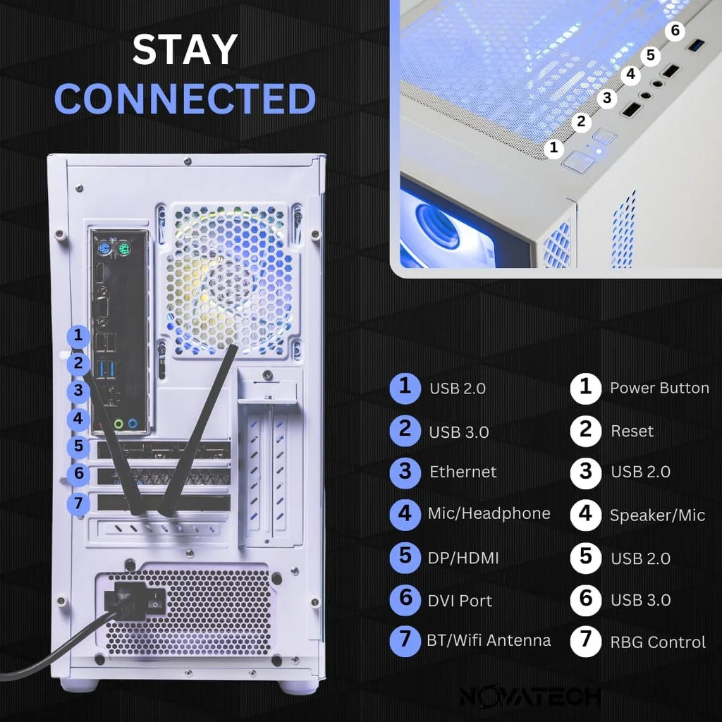 Phantom Prebuilt Gaming PC Desktop Computer - RX580 8GB - Intel I7 Xeon 3.5Ghz - 16GB RAM - 512GB M.2 SSD Wifi/Bt, Win 11 - Gaming Computer Tower - Pre Built PC Gaming - 1 Year Warranty