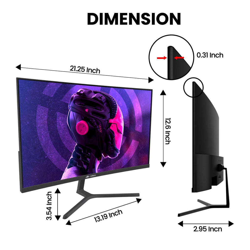 24" 165Hz/180Hz Curved Gaming Monitor,Fhd 1080P Computer Monitor,Freesync,120% Srgb,Low Motion Blur-Black