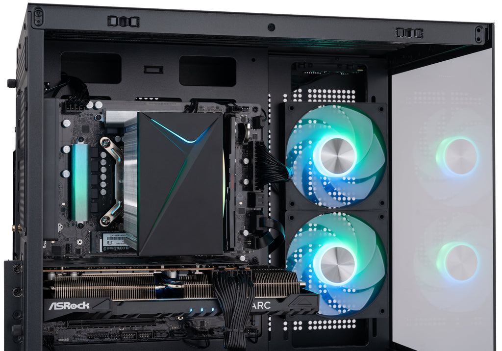 ABS Flux II Aqua Gaming PC - Windows 11- Intel Core 5 120 - Intel Arc A580 - 16GB DDR4 - 1TB - ABSWMT120A580