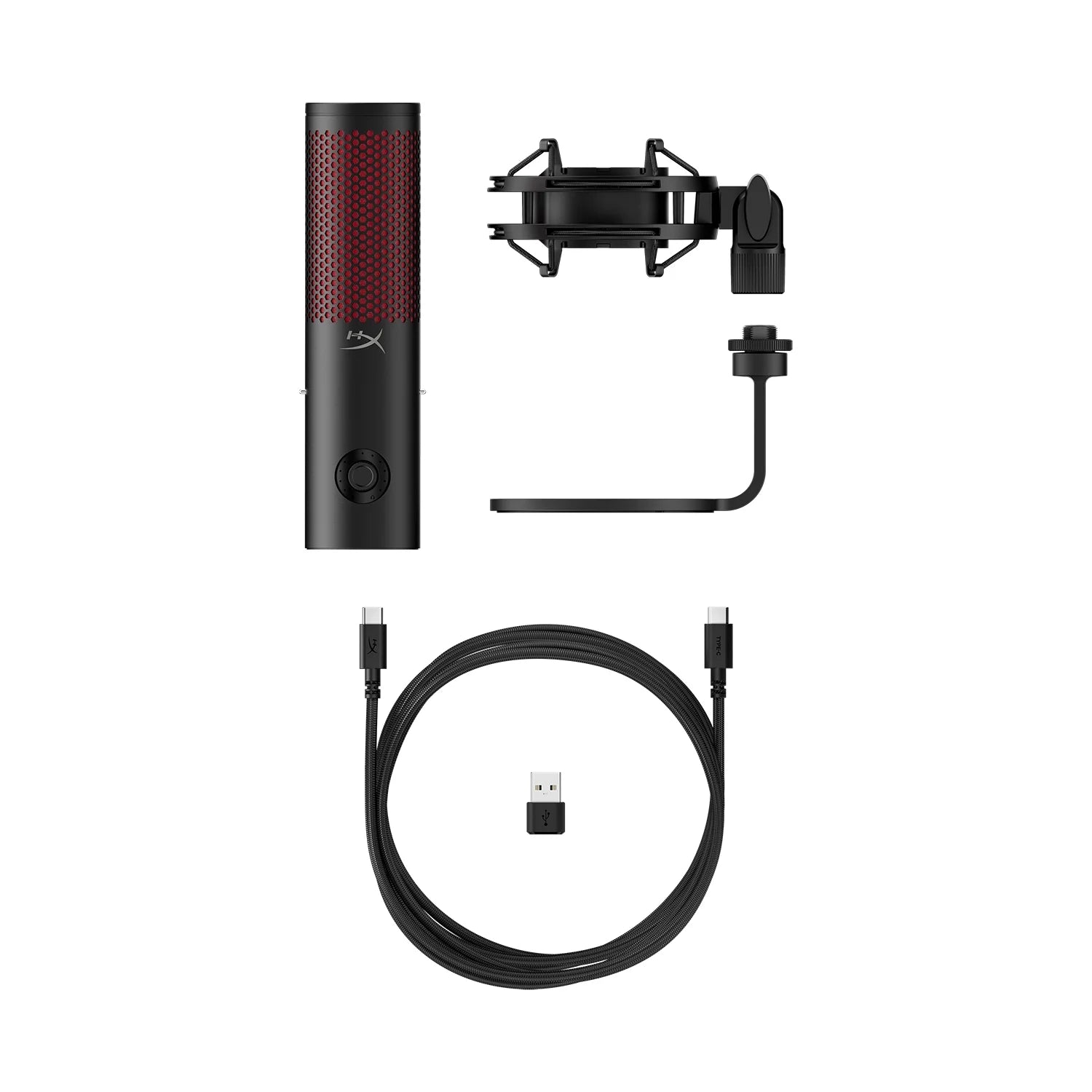 Quadcast 2 - USB Microphone for Gaming, Streaming and Podcasting, with On-Board Controls, LED Lighting, Quick Release Shock Mount and Built-In Arm/Stand Mount, PC, Mac, PS5, PS4, USB-C - Black